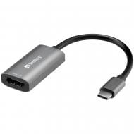 Переходник Sandberg USB 3.1 Type-C – HDMI (F) 4K 0,15 м серый (136-36)