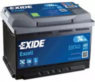 Аккумулятор автомобильный EXIDE 6СТ 74Ah 680A «+» справа (EB740)