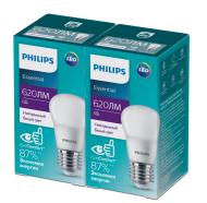 Лампа світлодіодна Philips P45 620lm (2 шт.) 6 Вт P45 матова E27 220 В 4000 К 929002971507/2