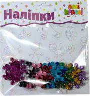 Декоративний елемент наклеек с блестками снежинки №4 20 шт. Аплі Краплі