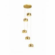 ВИТРИНА! Люстра подвесная LIGHT SET DUSHA MS241-D5 5x12 Вт GX53 золото/янтарь