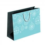 Пакет подарунковий Новий рік 350х475х150 мм блакитний ПБС