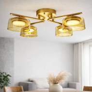 ВИТРИНА! Люстра потолочная LIGHT SET DUSHA MS228 4x12 Вт GX53 золото/янтарь ВИТРИНА! Люстра потолочная LIGHT SET DUSHA MS228 4x12 Вт GX53 золото/янтарь