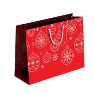 Пакет подарунковий Новий рік 350х475х150 мм червоний ПБС