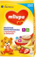 Каша молочная Milupa от 7 месяцев Мультизлаковая с клубникой-бананом 210 г