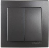 Выключатель двухклавишный Nilson Touran без подсветки антрацит