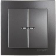 Выключатель двухклавишный Nilson Touran с подсветкой антрацит