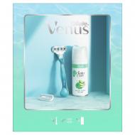 Подарунковий набір для жінок Gillette Venus Smooth: Бритва ручка + 2 змінні касети + Гель для гоління Satin Care 75 мл
