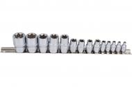 Набор головок Е-профиль 1/4", 3/8", 1/2" (Е4-Е24) Rock FORCE 15 шт. RF-4158