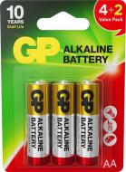 Батарейки щелочные GP Alkaline (LR6) 15AR4/2-2UA6 1.5 V AA (пальчиковые) 6 шт.