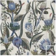 Панно Mainzu Bottega Patchwood Mural Blu Leaves (set of 36 pc 20x20) 120x120 см