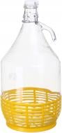Бутель Дама Соле 5 л для кліпси жовте сітчасте обплетення