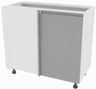 Тумба нижняя Влада (Н 100 левая) серый бархат/белый Тумба нижняя Влада (Н 100 левая) серый бархат/белый