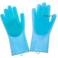 Перчатки силиконовые многофункциональные VOLRO Голубой (vol-528)