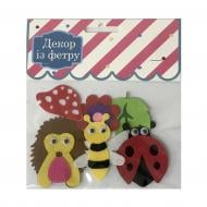 Набор декоративный Аплі Краплі из фетра Лесные зверята № 6 мульти