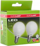 Лампа світлодіодна Eurolamp 2 шт./уп. 5 Вт G45 матова E14 220 В 4000 К MLP-LED-G45-05144(E)