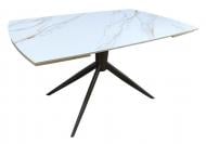 Стол обеденный Prestol Вираж 1400(2000)x900x750мм молочный/черно-серый