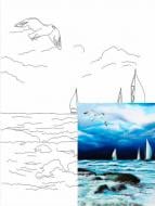 Холст на картоне с контуром Морской пейзаж Rosa Start