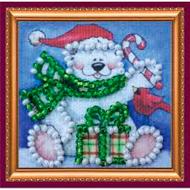 Набор для вышивания бисером Магнит мини Веселый мишка 50x50 мм Абрис Арт