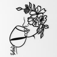 Панно декоративное Brushme Цветочный бокал 20x30 см черный