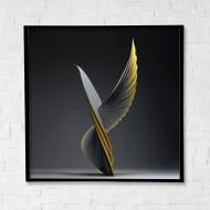 Постер Золотое крыло с черной рамкой 80x80 см Brushme FNK5000161_RN45-21
