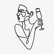 Панно декоративное Brushme Силуэт с бокалом 30x40 см черный