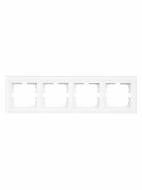 Рамка чотиримісна Lezard Vesna горизонтальна білий матовий 742-5380-149
