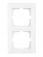 Рамка двухместная Lezard Vesna вертикальная белый матовый 742-5380-152