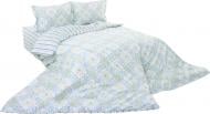 Комплект постільної білизни Geo сімейний біло-блакитний Lameirinho