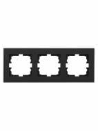 Рамка трехместная Lezard Vesna горизонтальная матовый черный 742-5980-148