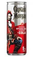 Слабоалкогольний напій Captain Morgan Напій слабоалкогольний Captain Morgan+Cola 5% 0,25 л 0,25 л