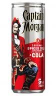 Слабоалкогольный напиток Captain Morgan Напbnjr слабоалкогольный Captain Morgan+Cola 5% 0,25 л 0,25 л