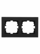 Рамка двухместная Lezard Vesna горизонтальная матовый черный 742-5980-147