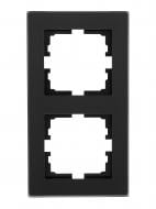 Рамка двойная Lezard Vesna вертикальная матовый черный 742-5980-152