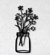 Панно декоративное Brushme Банка с цветами 20x30 см черный