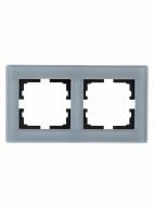 Рамка двухместная Lezard Vesna горизонтальная матовый серо-голубой 742-M7080-147