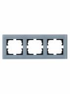 Рамка трехместная Lezard Vesna горизонтальная матовый серо-голубой 742-M7080-148