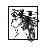 Панно декоративное Brushme Девушка и планета 30x30 см черный