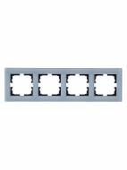 Рамка четырехместная Lezard Vesna горизонтальная матовый серо-голубой 742-M7080-149