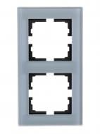 Рамка двойная Lezard Vesna вертикальная матовый серо-голубой 742-M7080-152