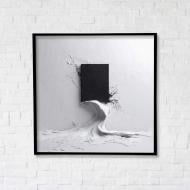 Постер Черное молчание с черной рамкой 50x50 см Brushme FNK5000140_RN45-3