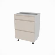 Тумба нижняя Влада ( Н 60 3Ш (1+2) LUX) пломбир/пепельный