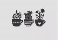 Панно декоративное Brushme Вазоны в чашках 20x30 см черный