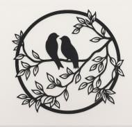 Панно декоративное Brushme Две птички на ветке d30 черный