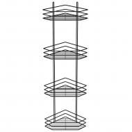 Полиця кутова 25 см 4-ярусна чорна (ПВ-25433)