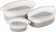 Набор корзин 3 шт. Luara,бело-серый ,33х22х14см, 29х19х12см,16х12х10см Sensio