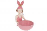Декоративная фигура BonaDi Девочка Зайка 23х19х17 см розовый