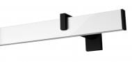 Комплект карниза Quadrum одинарный 15/200 см черный/белый профиль/черное окончание с белыми крючками Комплект карниза Quadrum одинарный 15/200 см черный/белый профиль/черное окончание с белыми крючками