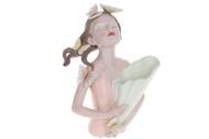 Ваза-статуэтка BonaDi Девочка с бабочками 32х20х15 см розовый