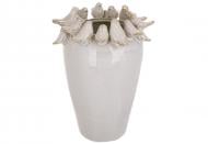 Ваза металлическая BonaDi Birds 22 см бежевая 148-004